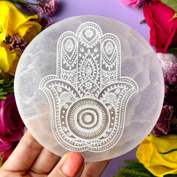 Szelenit hangoló gravírozott Hamza keze szimbólummal