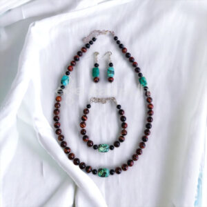 Aphrodite Szett - Türkiz Macskaszem Ónix Ásvány Ékszer Szett - Samadhi Ékszer