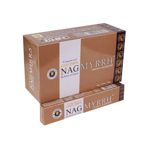 Golden Nag Myrrh Mirha indiai prémium füstölő