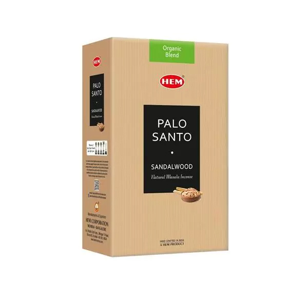 HEM Organic Palo Santo & Sandalwood természetes prémium füstölő