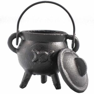 Öntöttvas égető üst hármas hold szimbólummal 6x10 cm-es