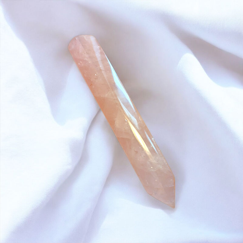Rózsakvarc hexagonális energetizáló / kezelő pálca