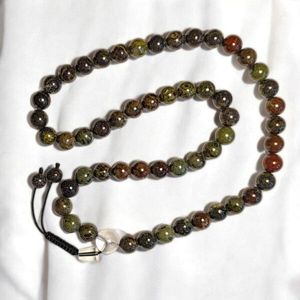Sárkány Jáspis 54 szemes buddhista ásvány mala 10 mm-es nagy szemekkel